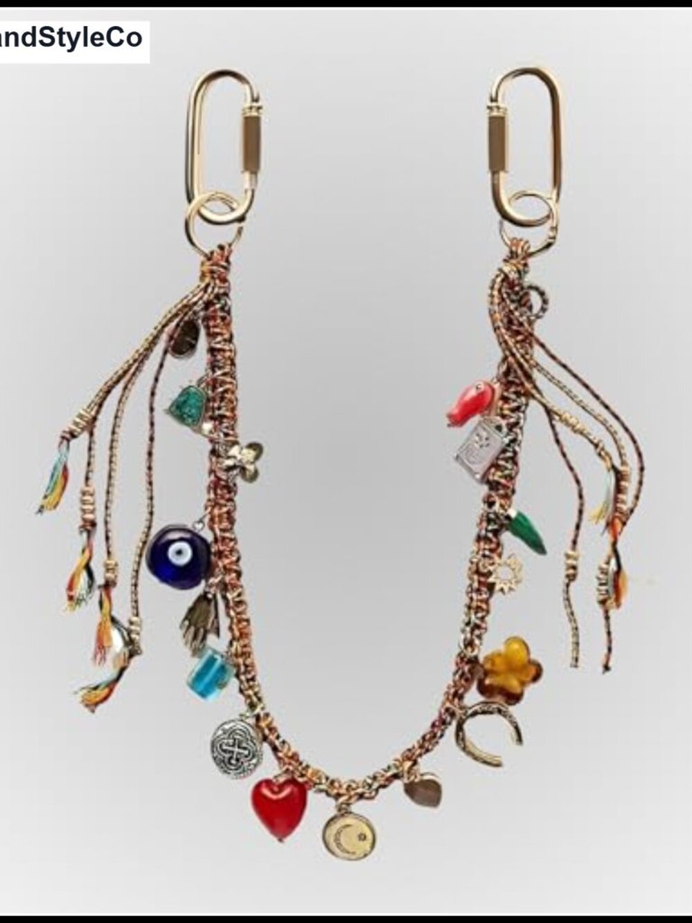 Beaded Purse Charm Chain Braided Bag Charm Handbag Accessory